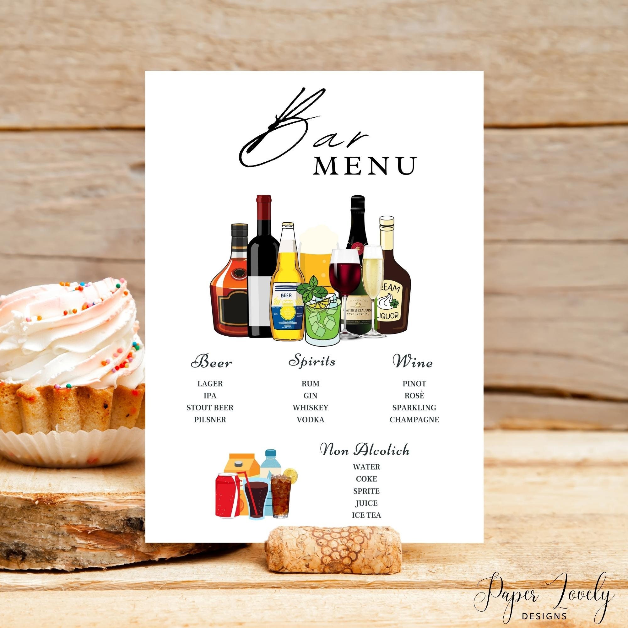Bar Menu Drink Menu Printable Menu Menu Template Menu - Etsy