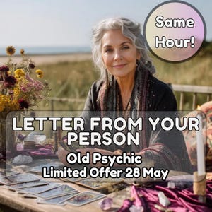 Lectura psíquica EN LA MISMA HORA / Carta de tu persona / Lectura de amor en profundidad / Lectura de tarot / Lectura de almas gemelas / Respuesta instantánea / Misma hora
