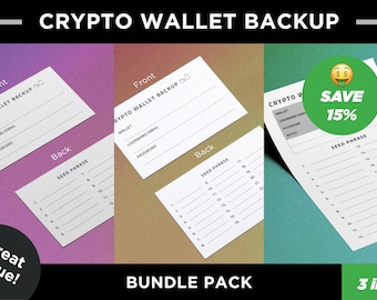 Krypto Seed Phrase Back-up Template Bundle (PDF)
