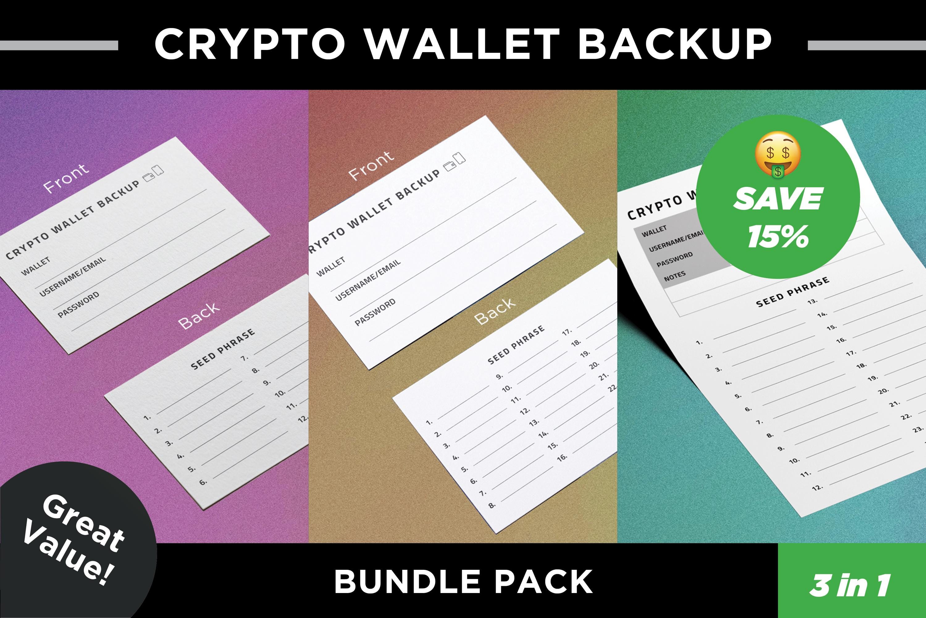 Crypto Seed Phrase Backup Template Bundle (PDF) - Etsy