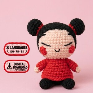 Puca Amigurumi Doll Crochet Pattern | Beginner Friendly PDF (English, Spanish, French)