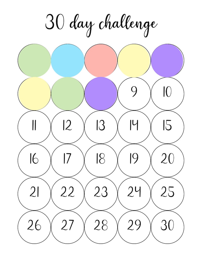 30 Day Challenge PDF and Printable - Etsy