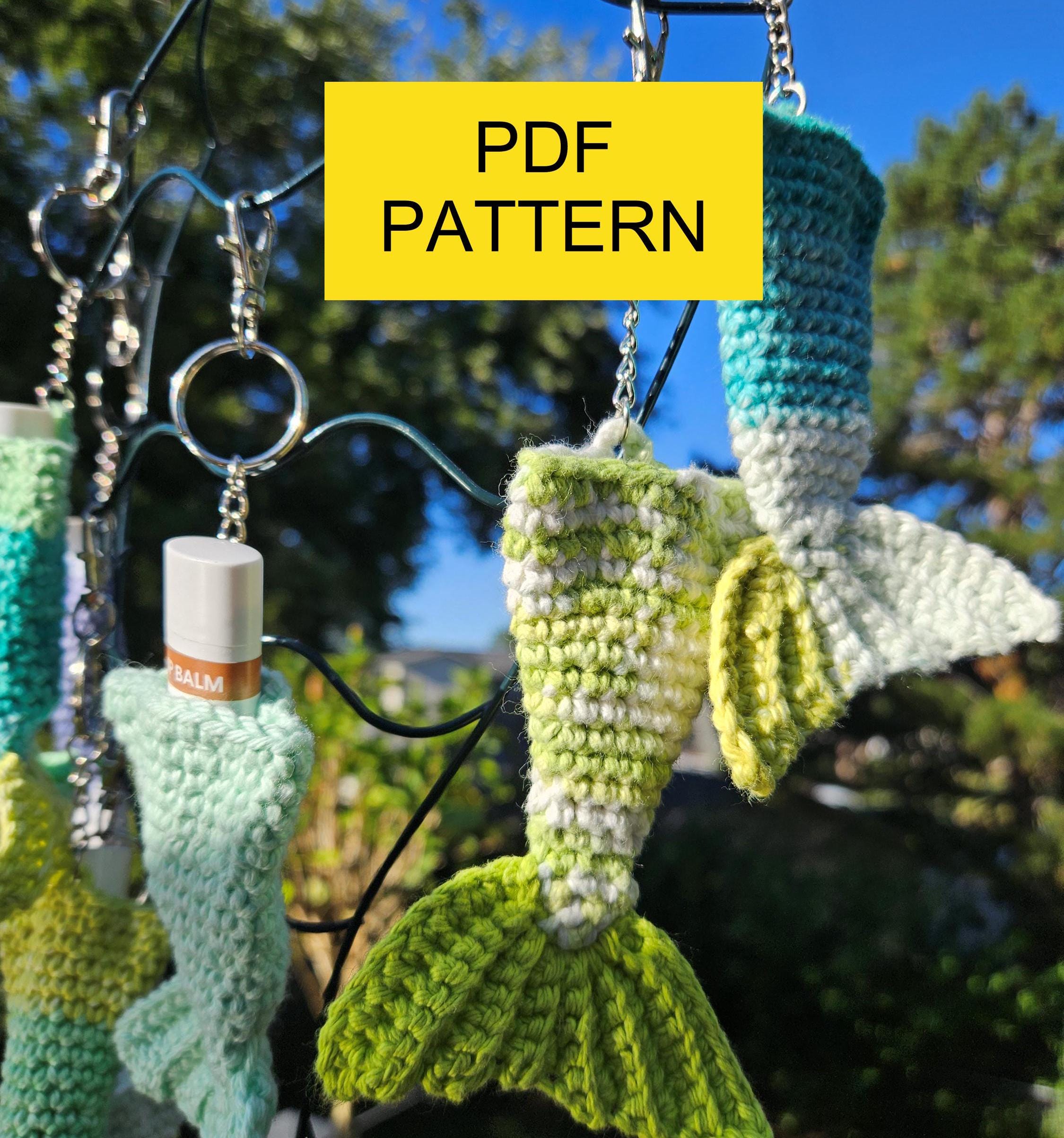Pattern: Mermaid Tail Crochet Lip Balm Keychain or Bag