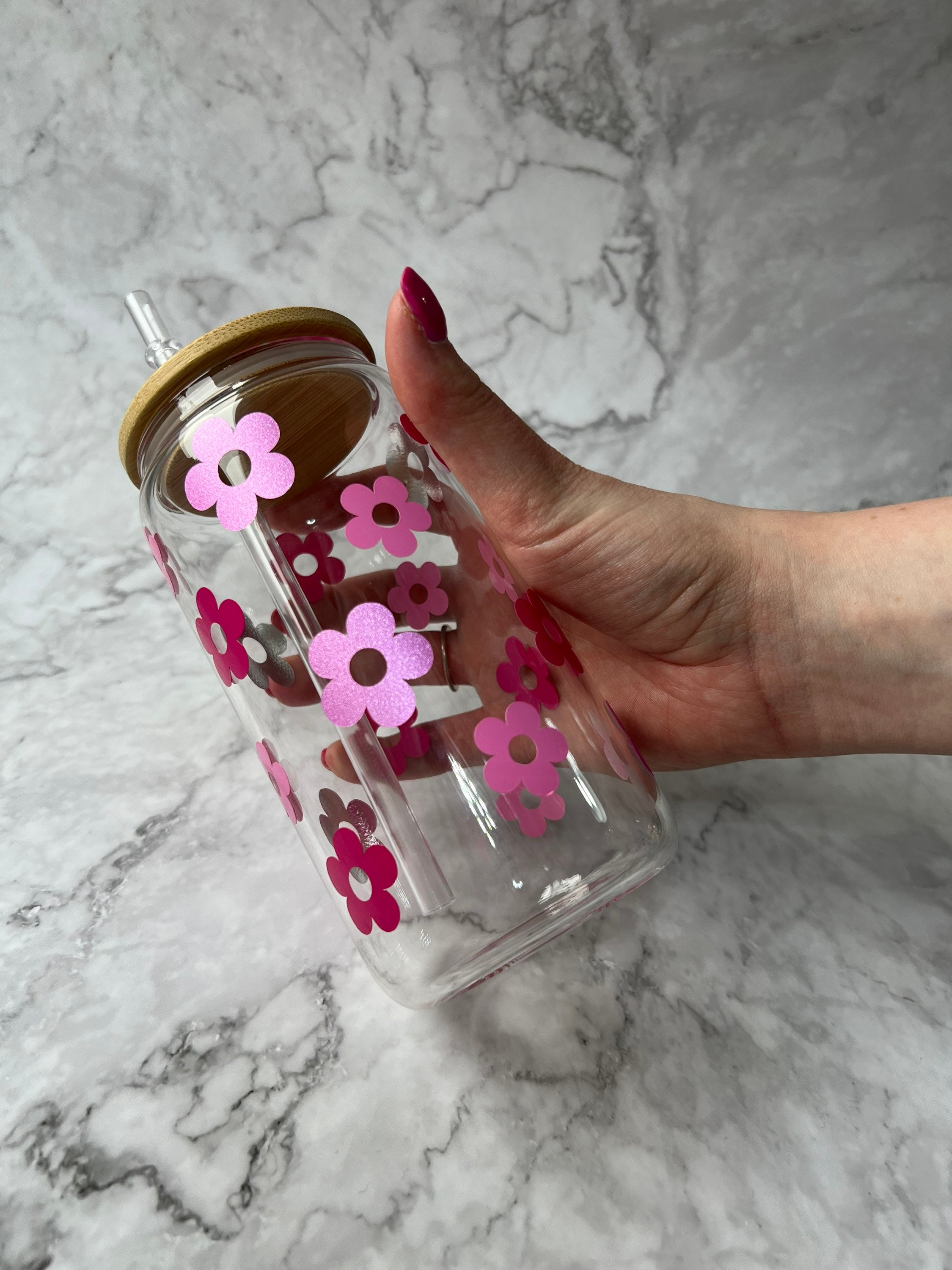 Bamboo Lid Can Glass Iced Coffee Cup With Straw Summer - Etsy