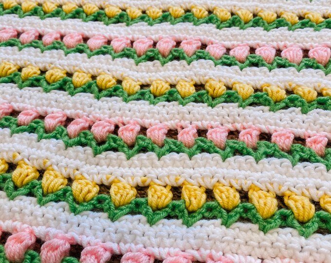 Spring Tulip Crochet Baby Blanket Etsy