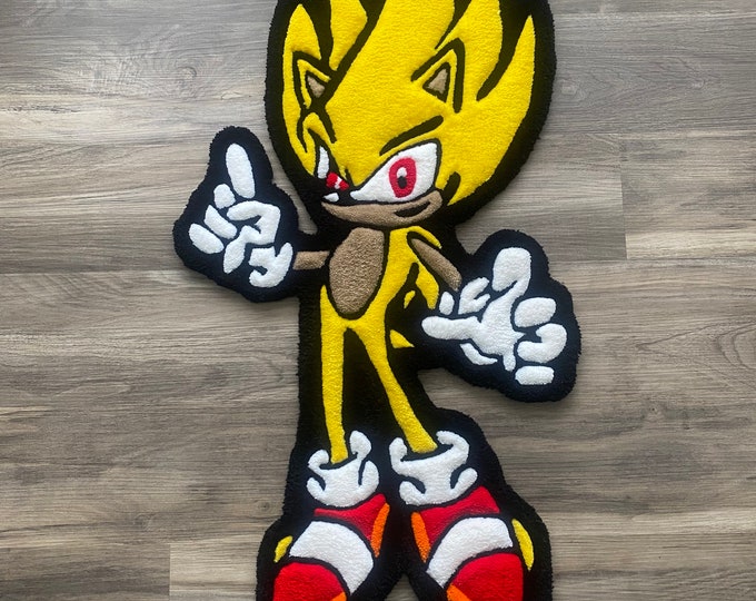 Sonic Hedgehog Rug Super Sonic Custom Tufted Rug - Etsy