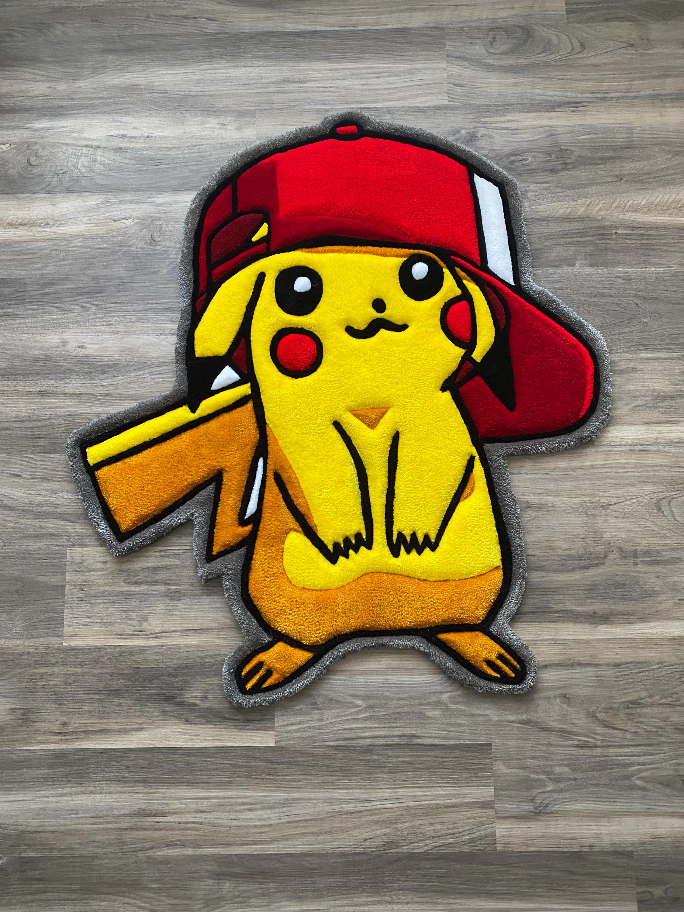 Pikachu With Hat Custom Tufted Rug - Etsy