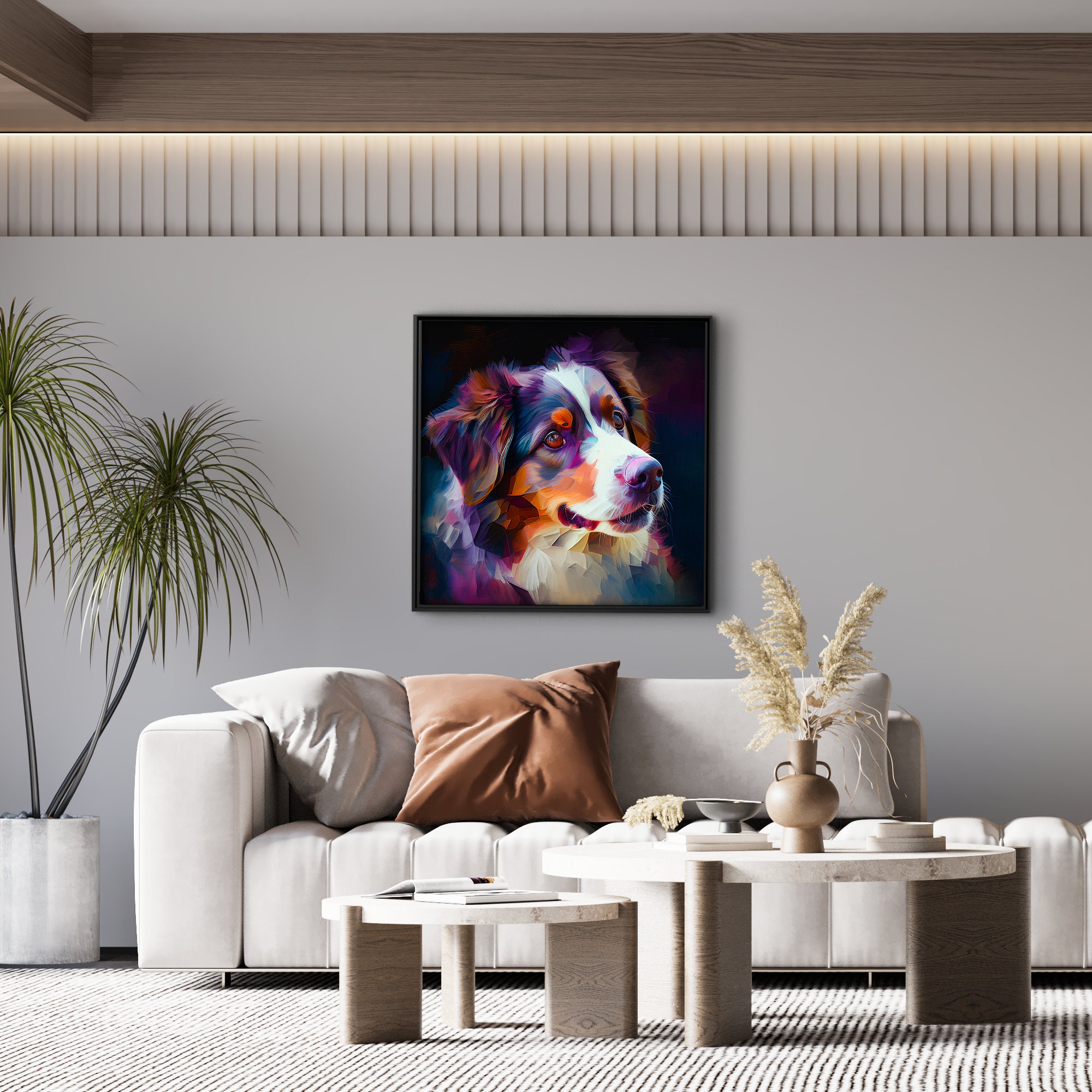 Abstract Australian Shepherd Wall Art Print Dog Illustration Etsy Canada