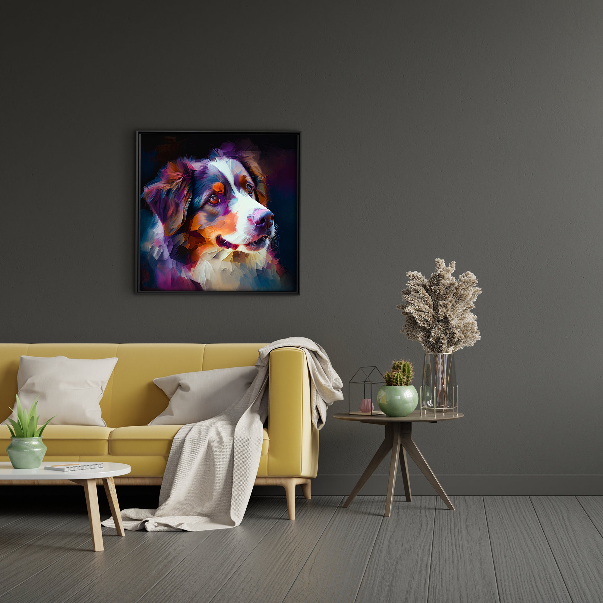 Abstract Australian Shepherd Wall Art Print Dog Illustration Etsy Canada