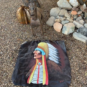 Hand painted Indian chief wall decor