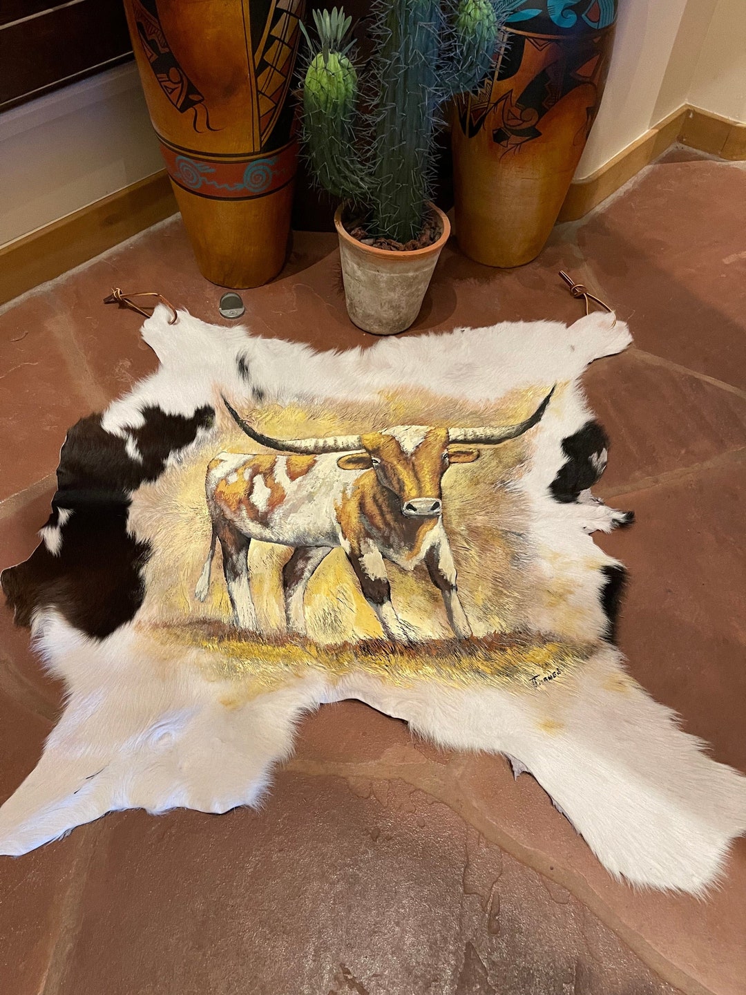 Hand Painted Longhorn Wall Decor Etsy