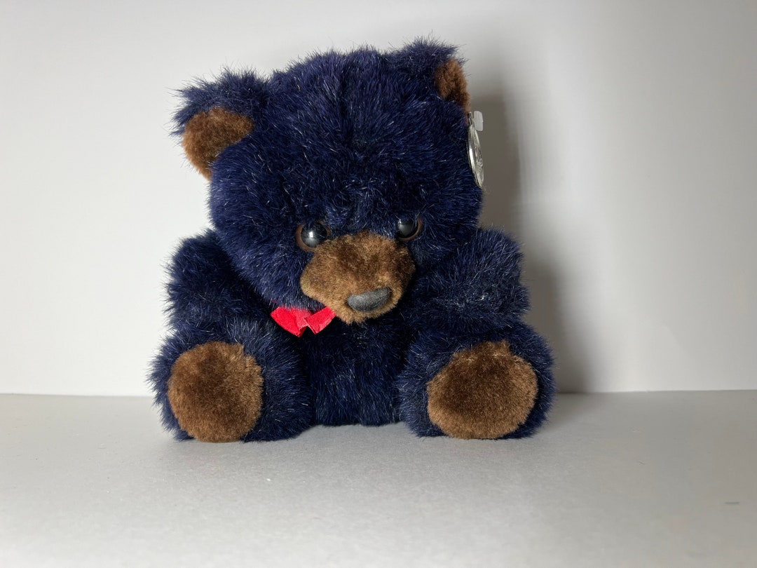 VTG 1990 Teddy Bear Red Bow From the World of Smile Plush Stuffed ...