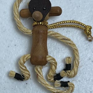 Mid-Century Zoo Line Wooden Monkey Rope Figurine Kay Bojesen 1950’s