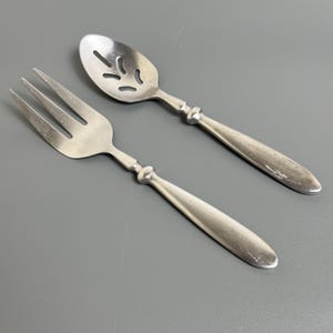 2 Pc Townhouse Serving Meat Fork Pierced Spoon Cambridge Stainless Flatware