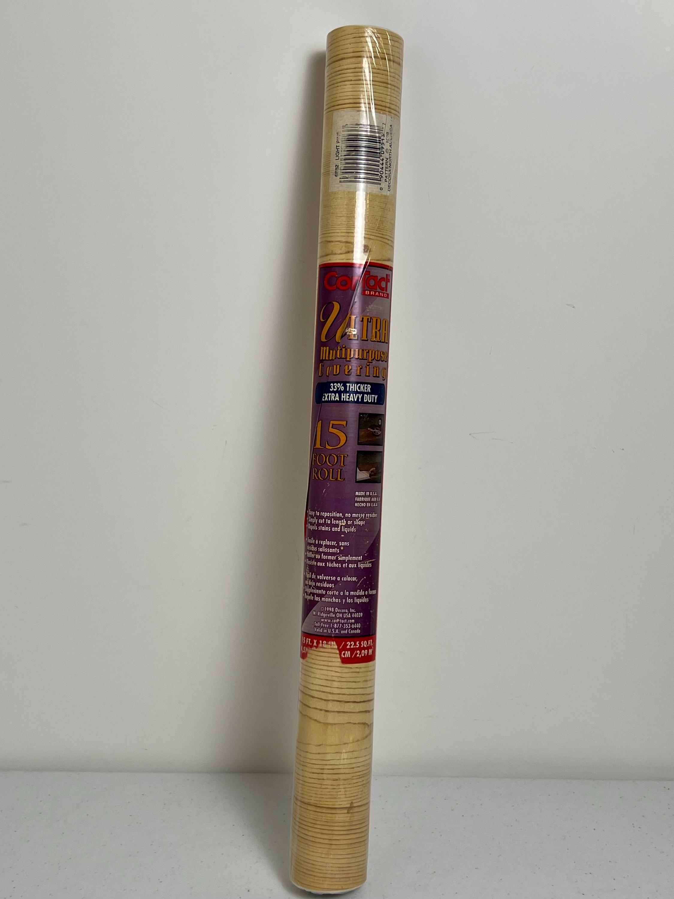 1998 VTG Con-Tact Light Pine Color Adhesive Shelf & Drawer Liner 18" x 15'