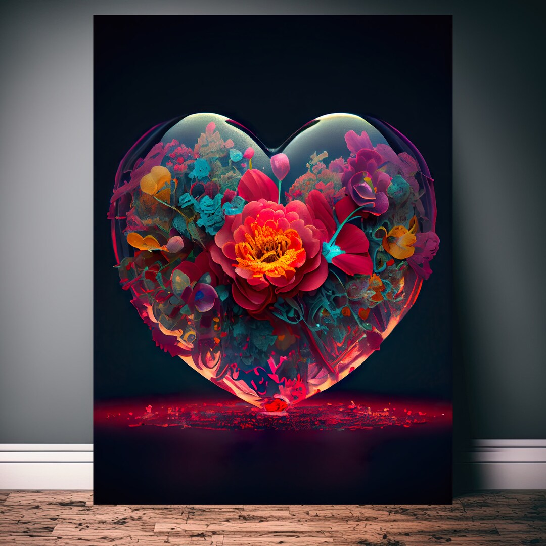 Floral Heart Wall Art IV