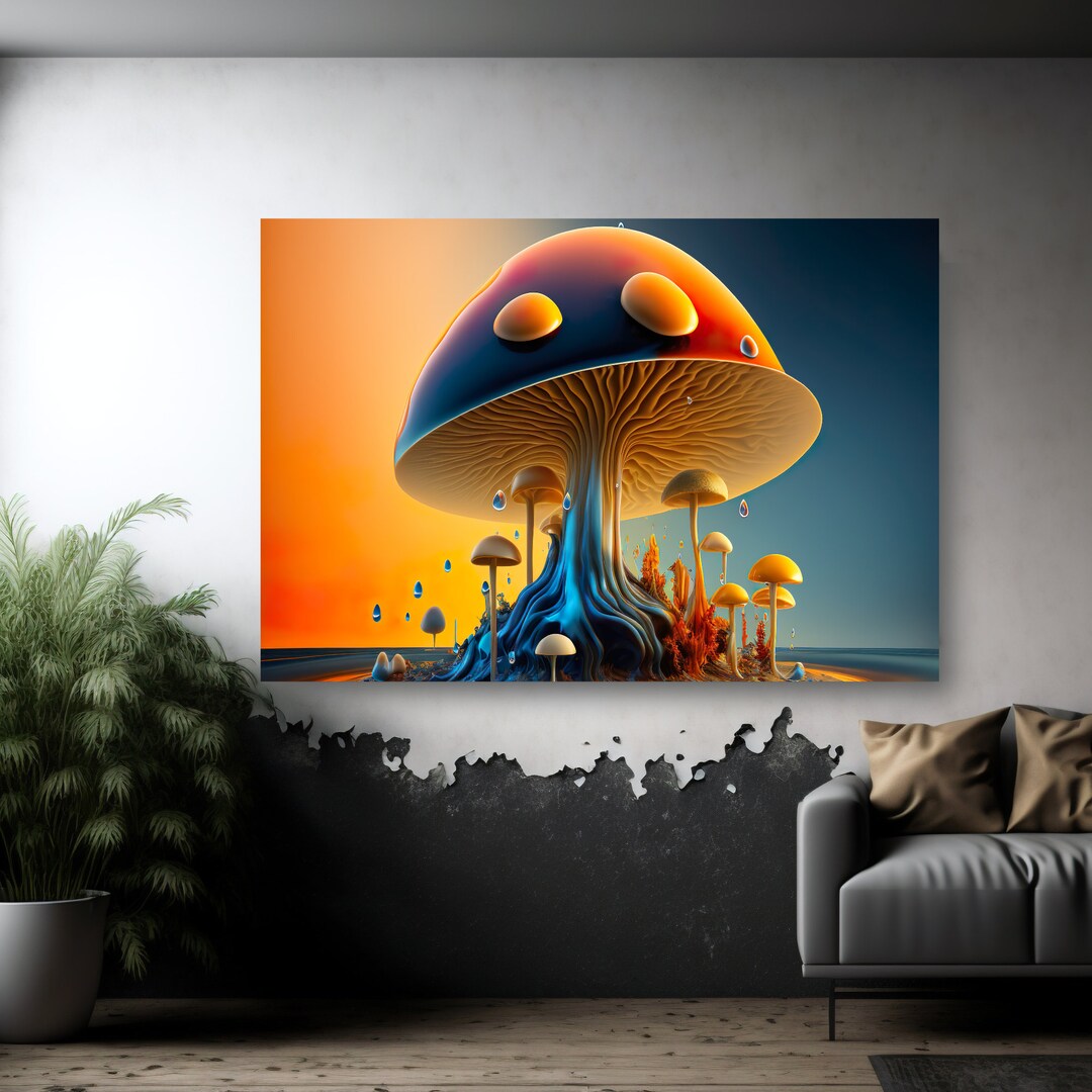 Lava Lamp Mushroom Wall Art Abstract Canvas Print Psychedelic - Etsy