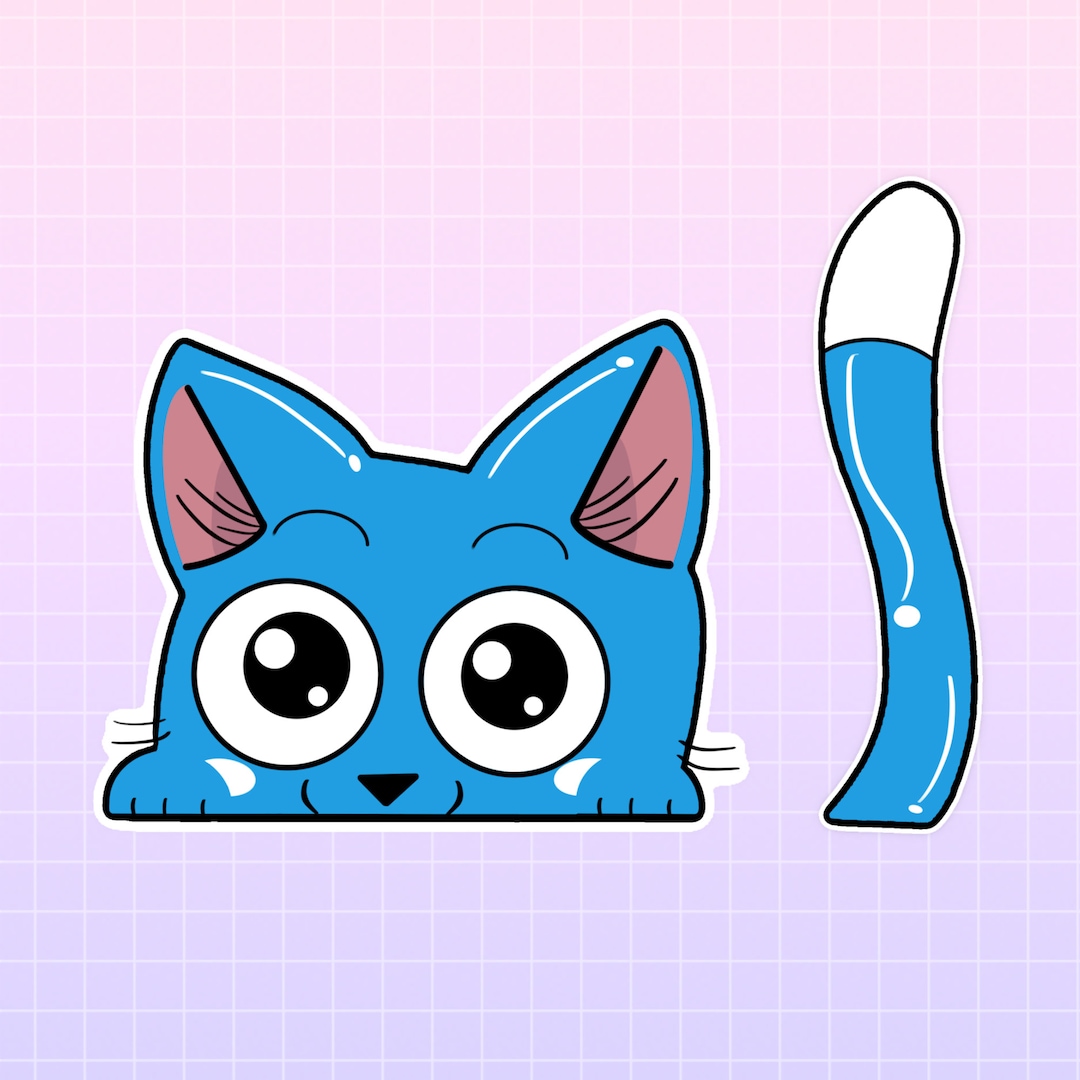 Happy Anime Peeker Sticker Fairy Tail Sticker Aesthetic Etsy