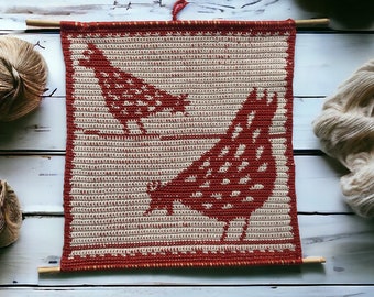 Wzór na szydełkową zawieszkę ścienną z kurczakiem: Hygge Home Decor (wzór PDF)