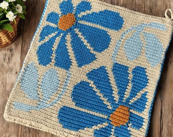 Floral Tapestry Crochet Potholder Pattern (PDF Pattern)