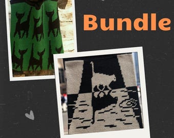 Crochet Cat Tote Bag Pattern BUNDLE: Tapestry Intarsia (PDF Pattern)