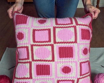 Tapestry Crochet Cushion Cover Pattern: Mid Century Modern (PDF Pattern)