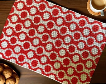 Mid Century Modern Tapestry Crochet Pattern: Table Runner, Placemat (PDF Pattern)