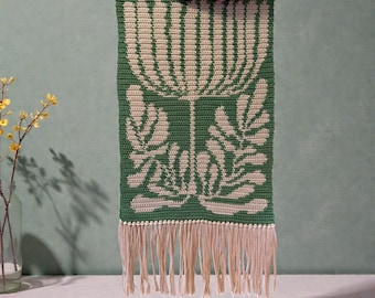 Botanical Matisse Inspired Crochet Wall Hanging Pattern | Tapestry Crochet DIY Art Decor