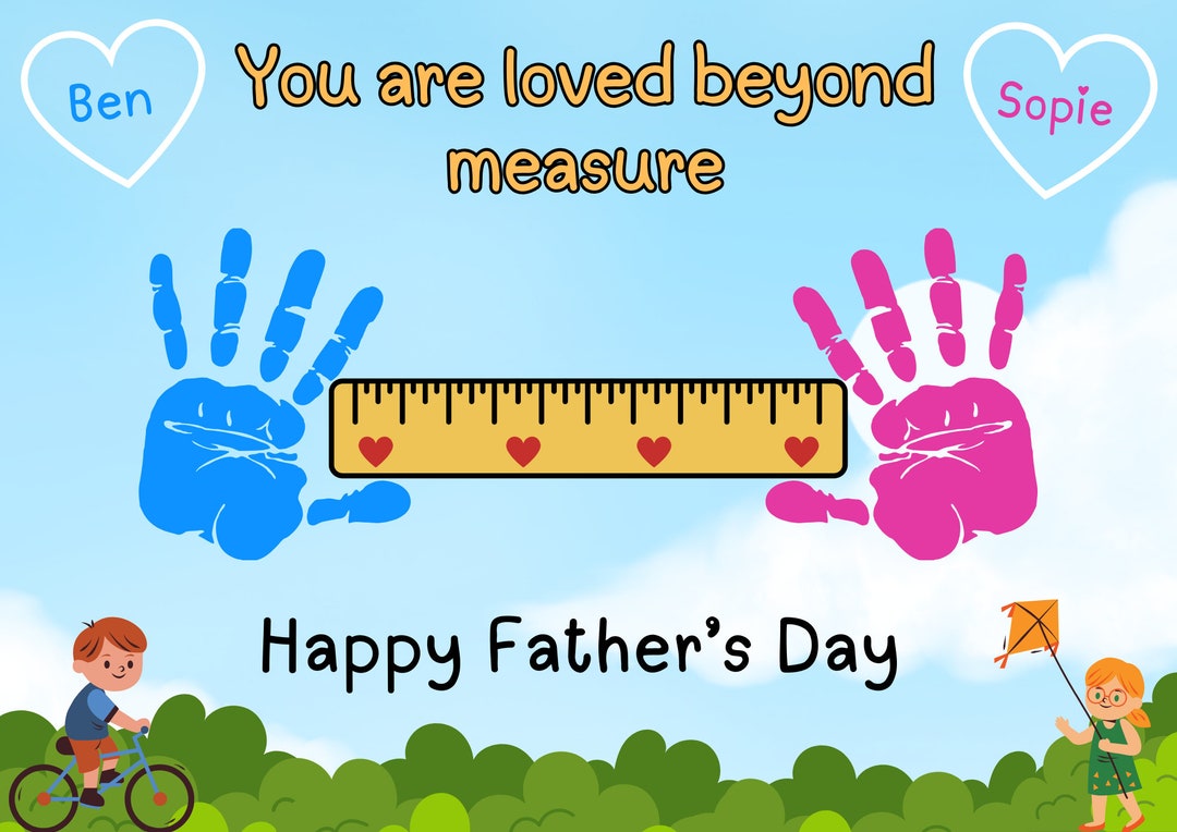 Tape Measure Father's Day Handprint Craft Printable, Tool Craft for ...