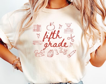 Fifth grade teacher Shirt, Matching teacher shirt, Graduation gift, Future Teacher, Back to School, retro teacher tee, fifth grade team