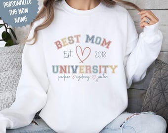 Personalized Mama Sweatshirt with Kids Names, Christmas gift mom, Custom Mom sweatshirt, mama sweatshirt, New Mom Gift, Mothers Day,mom gift