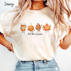 Comfort Colors Fall Shirt, Cozy Autumn Tee, Pumpkin Shirt, Coffee Lover Shirt, Coquette Fall Tee, Cozy Vibes Shirt, Fall Lover Gift Ivory