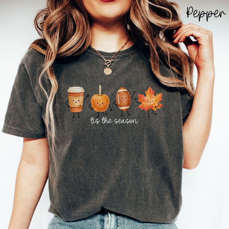 Comfort Colors Fall Shirt, Cozy Autumn Tee, Pumpkin Shirt, Coffee Lover Shirt, Coquette Fall Tee, Cozy Vibes Shirt, Fall Lover Gift Pepper