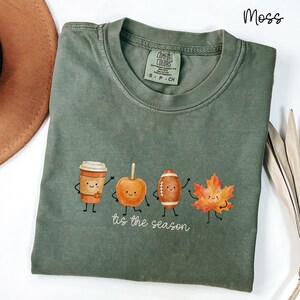 Comfort Colors Fall Shirt, Cozy Autumn Tee, Pumpkin Shirt, Coffee Lover Shirt, Coquette Fall Tee, Cozy Vibes Shirt, Fall Lover Gift Moss