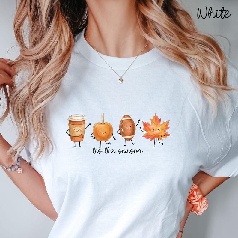 Comfort Colors Fall Shirt, Cozy Autumn Tee, Pumpkin Shirt, Coffee Lover Shirt, Coquette Fall Tee, Cozy Vibes Shirt, Fall Lover Gift White