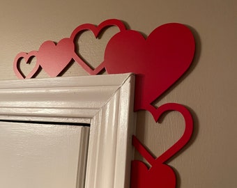 Valentine heart themed door trim/door corner decoration/ decor ideas