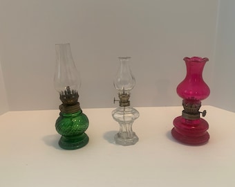 Vintage oil hurricane lamps