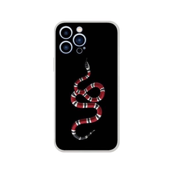 Designer IPhone Case, Luxury IPhone Cases For Apple iPhone 12 Pro Max/ 13 Pro Max|Red Snake Design