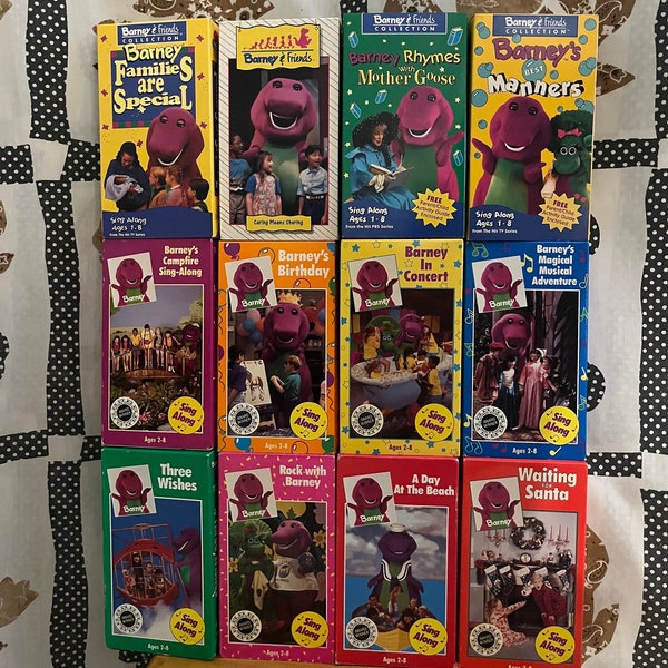 Vintage Barney VHS, Kids Sing Along Children’s Educational Videos Education Barney And Friends Dinosaur Cartoons Nostalgic Kid Memorabilia