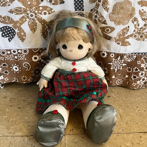 Vintage Christmas Doll Precious Moments Collection 16&quot; Santa’s Elf Helper Baby Girl Doll