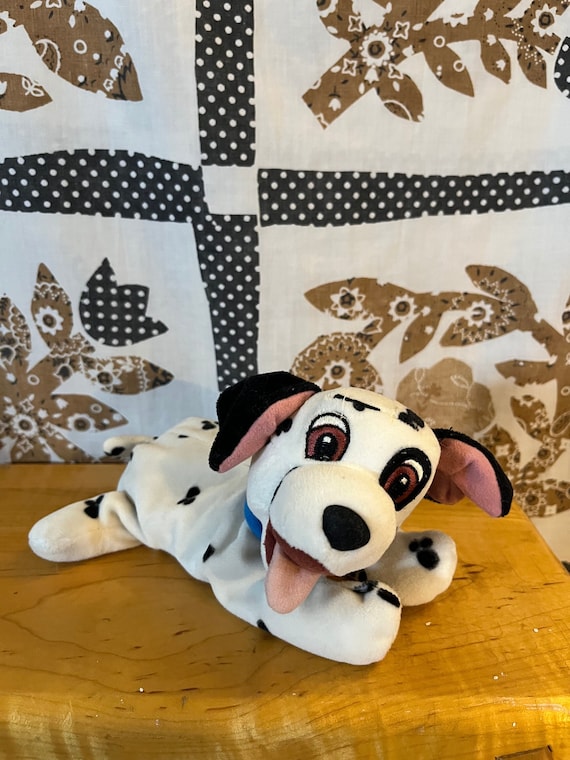 101 Dalmatians Lucky Plush Puppy Dog Doll Blue Collar Vintage