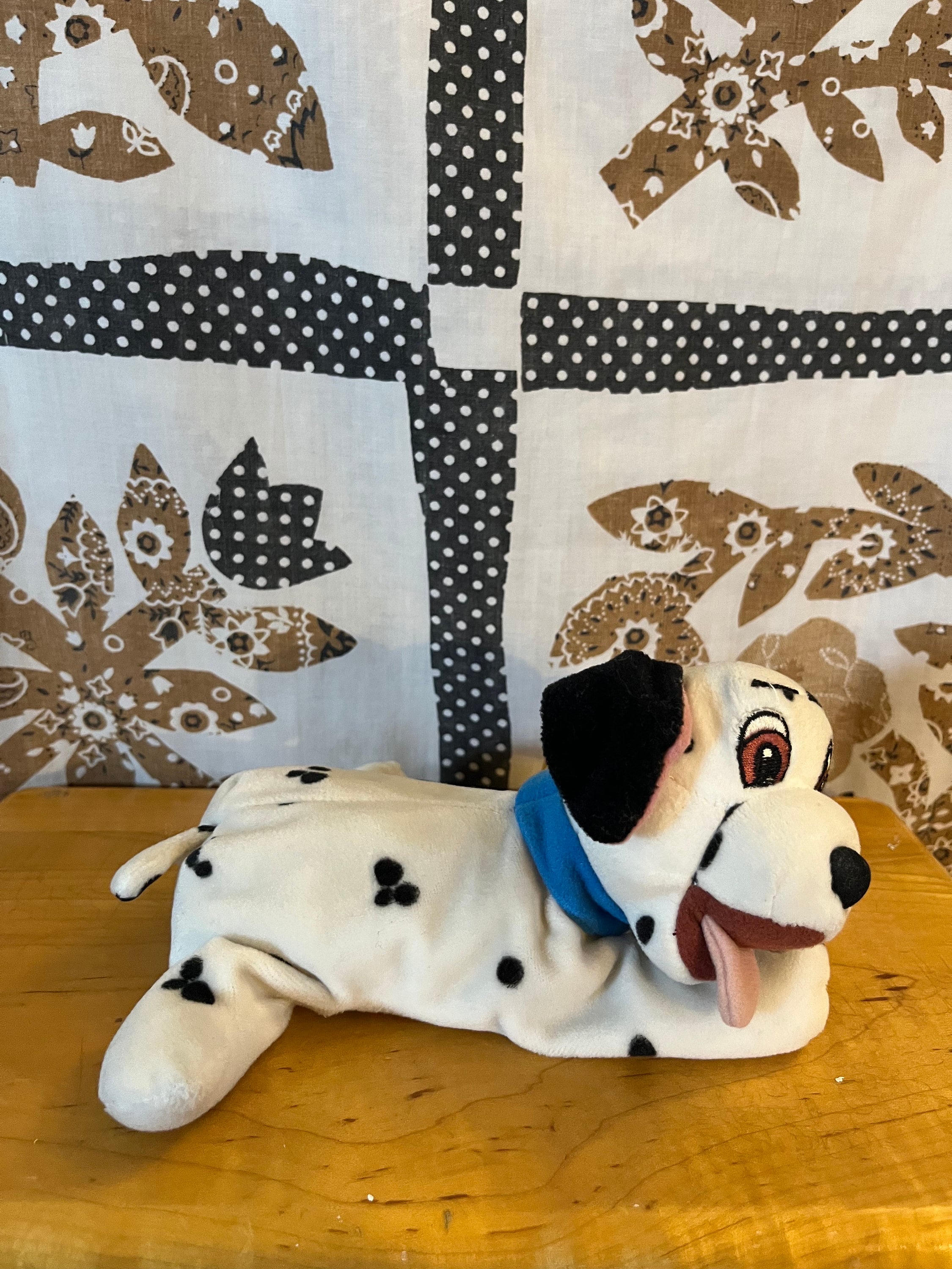 101 Dalmatians Lucky Plush Puppy Dog Doll Blue Collar Vintage