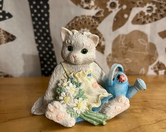 Vintage Sandicast Sit Kitten - Calico Cat Figurine, Handcast