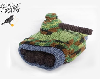 Crochet Army Tank Toy Pattern Only