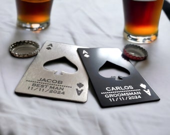 Groomsmen Proposal, Ace Of Spades Bottle Openers, Will You Be My Groomsman, Best Man Proposal, Officiant Proposal, Groomsmen Gift