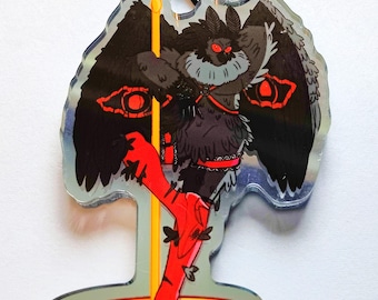 Porte-clés à breloque Mothman Cryptid Stripper