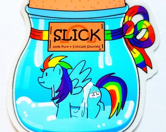 Omega Slick Pony Glas transparenter Sticker