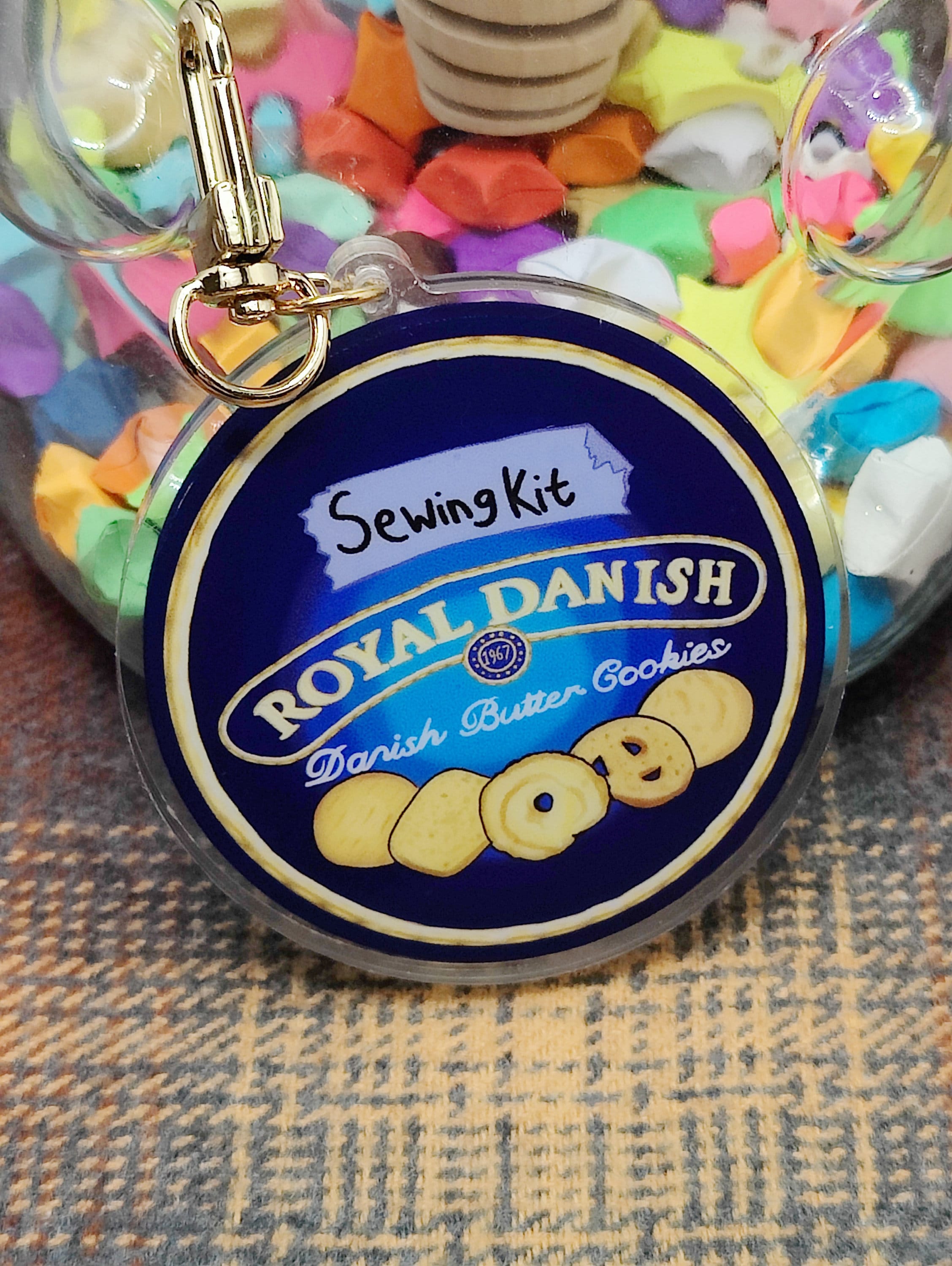 Grandmas Sewing Kit Butter Cookies Tin Acrylic Shaker Charm Etsy Canada