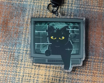 the ring glitchy cat acrylic charm