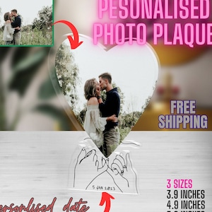 Personalized Acrylic Plaque with Custom Photo and Date | Engagement Proposal | Custom plaque with photo | will you marry me | we are engaged